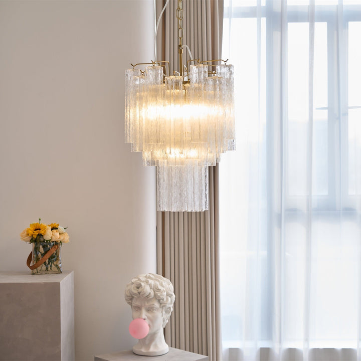 Aurora Chandelier en Verre Clair Moderne - Neutralighting