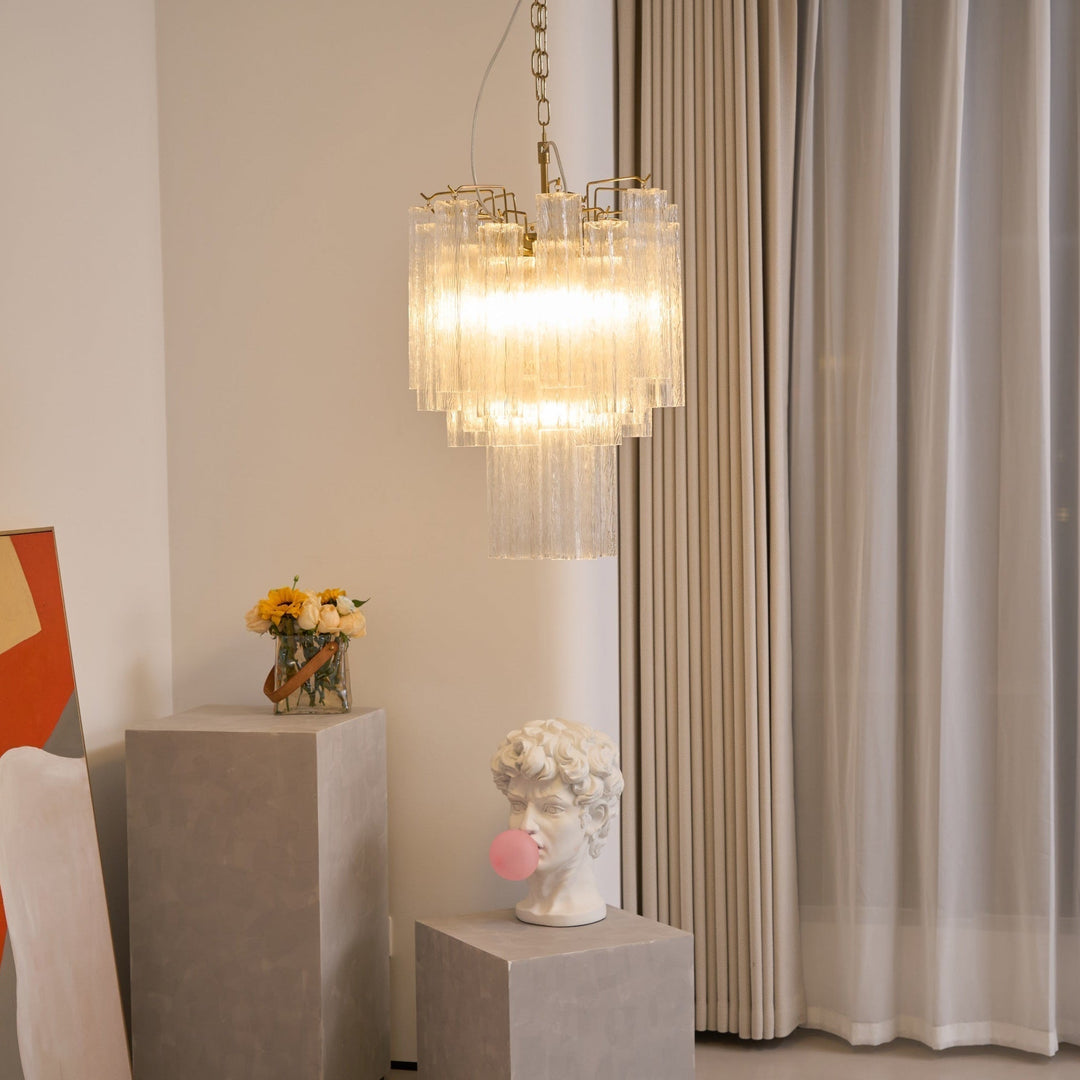 Aurora Chandelier en Verre Clair Moderne - Neutralighting