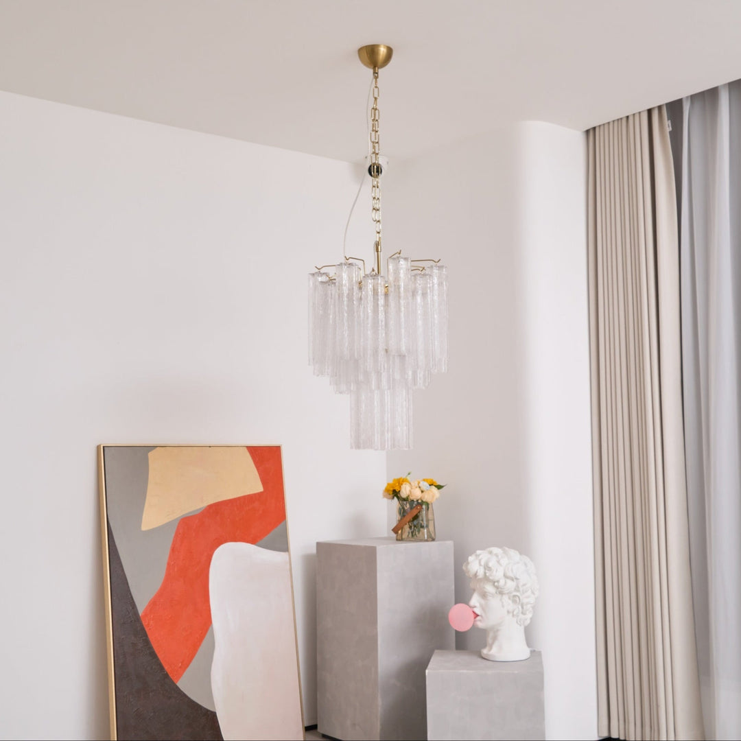 Aurora Chandelier en Verre Clair Moderne - Neutralighting