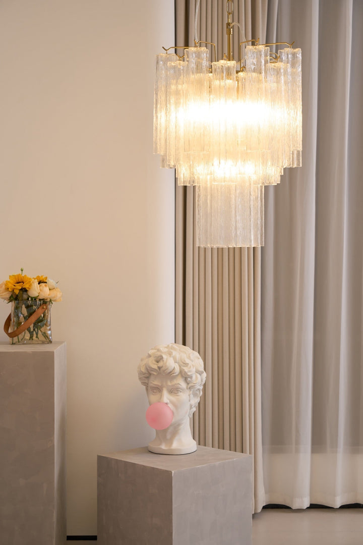 Aurora Chandelier en Verre Clair Moderne - Neutralighting