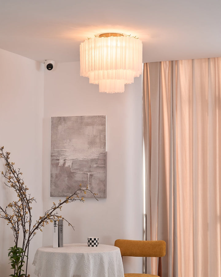 Aurora Plafonnier Blanc Murano Verre Superposé Élégant Moderne - Neutralighting