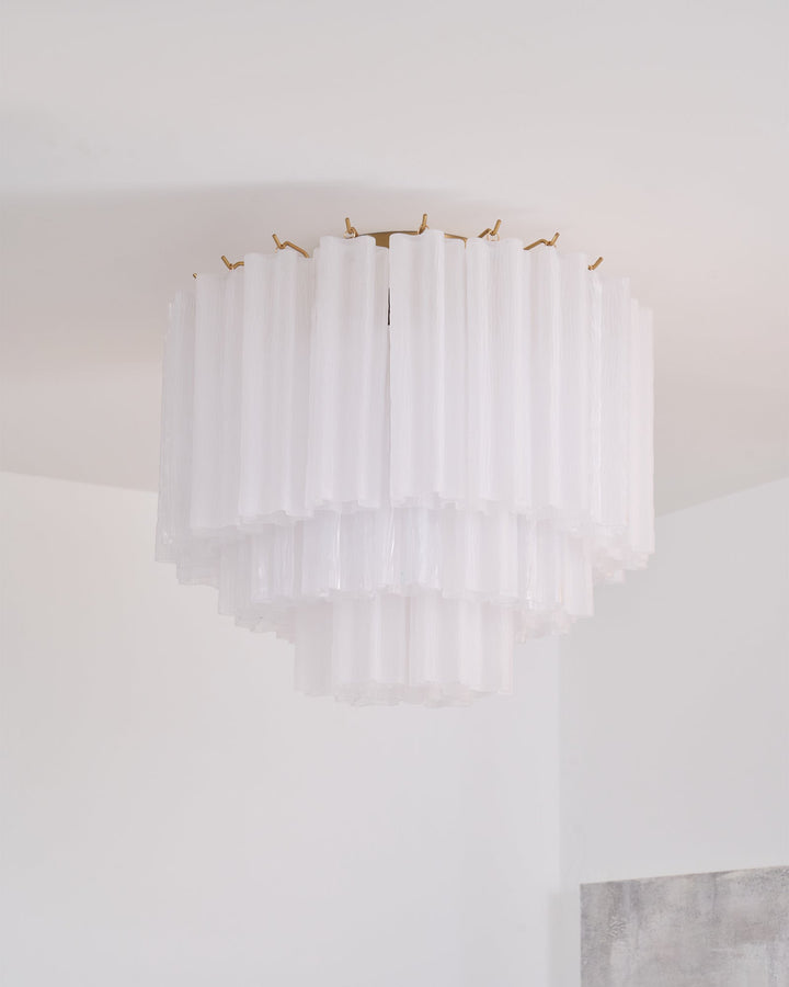 Aurora Plafonnier Blanc Murano Verre Superposé Élégant Moderne - Neutralighting