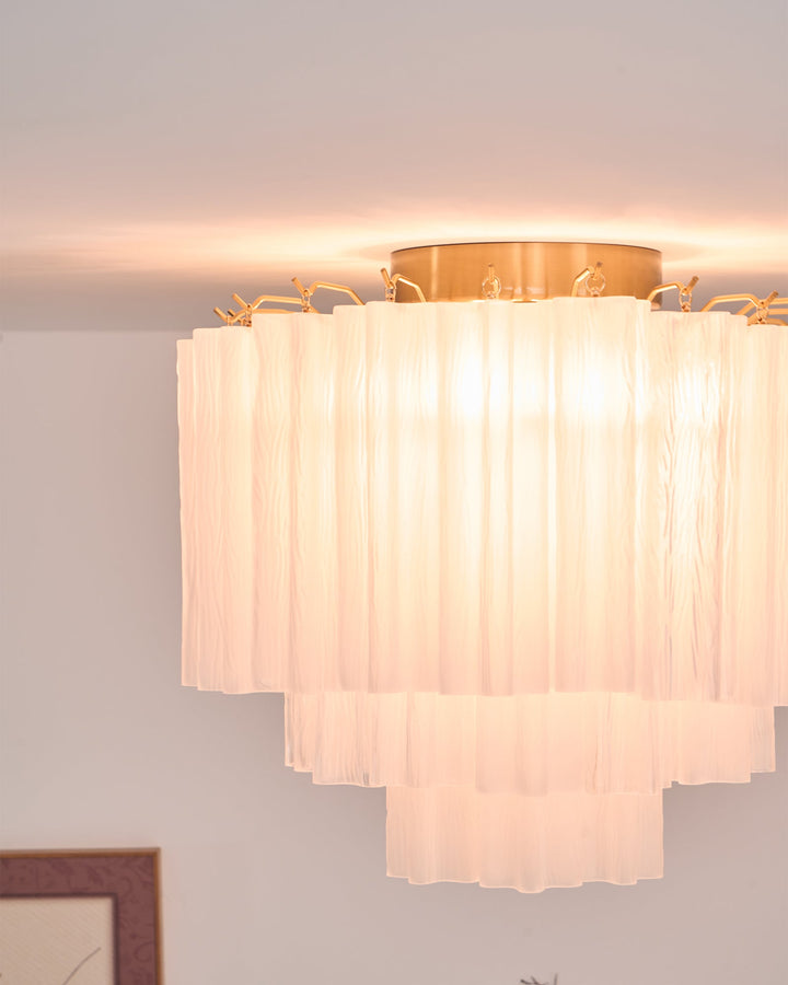 Aurora Plafonnier Blanc Murano Verre Superposé Élégant Moderne - Neutralighting