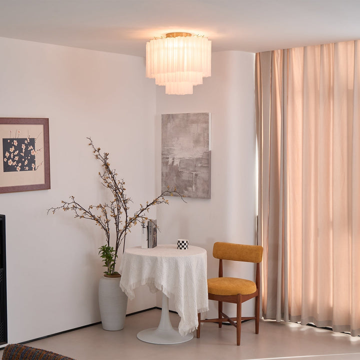 Aurora Plafonnier Blanc Murano Verre Superposé Élégant Moderne - Neutralighting