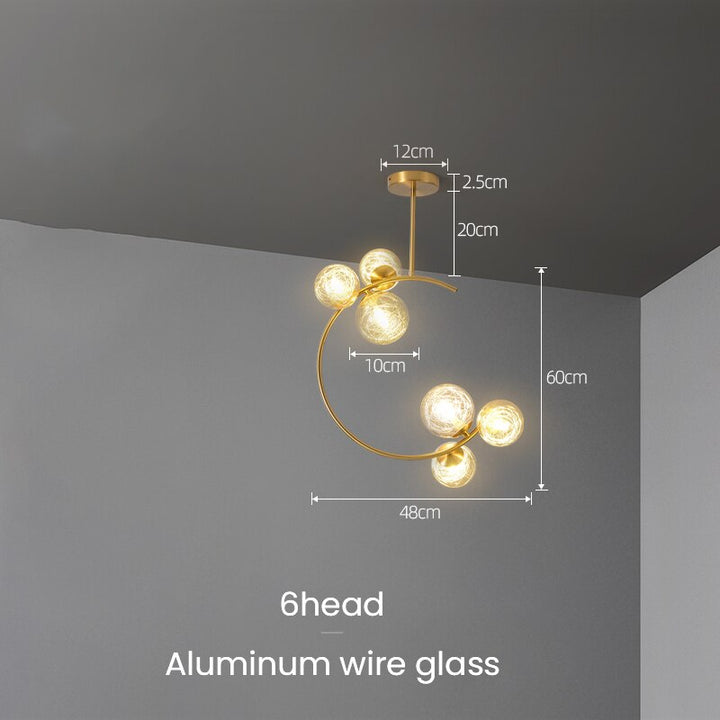 Valentina Boule de Verre Bulles Lampes Suspendues Lampes Dorées Suspension - Neutralighting
