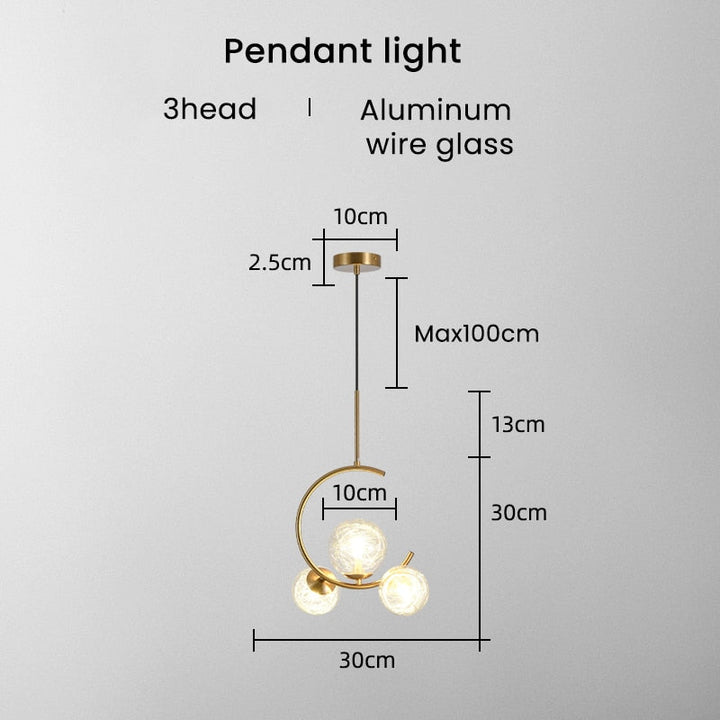 Valentina Boule de Verre Bulles Lampes Suspendues Lampes Dorées Suspension - Neutralighting