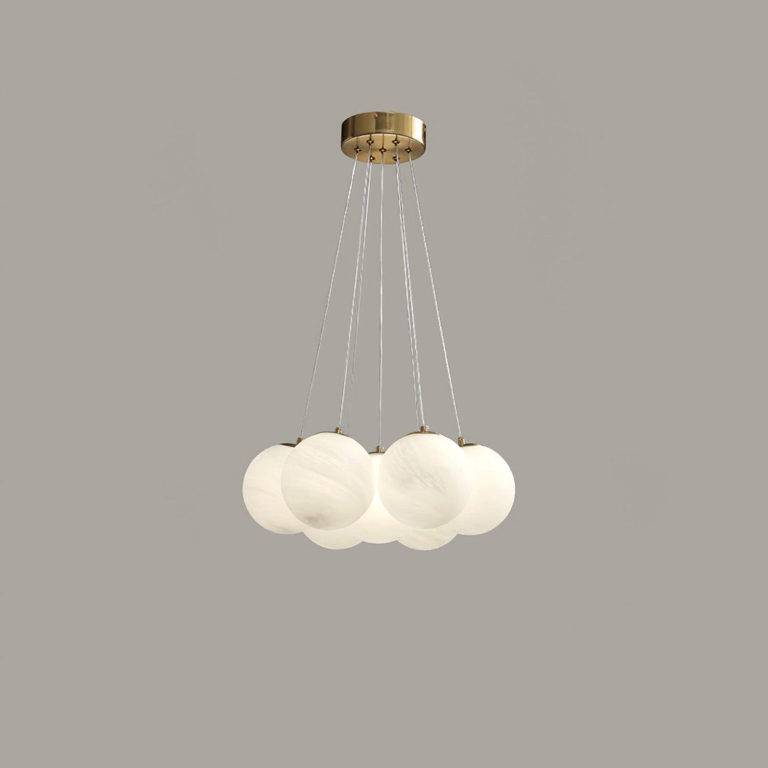 Lustra Chandelier en Verre avec Guirlande en Verre Dépoli - Neutralighting