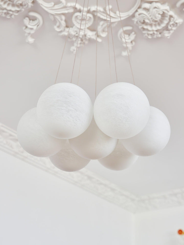 Lustra Chandelier en Verre avec Guirlande en Verre Dépoli - Neutralighting