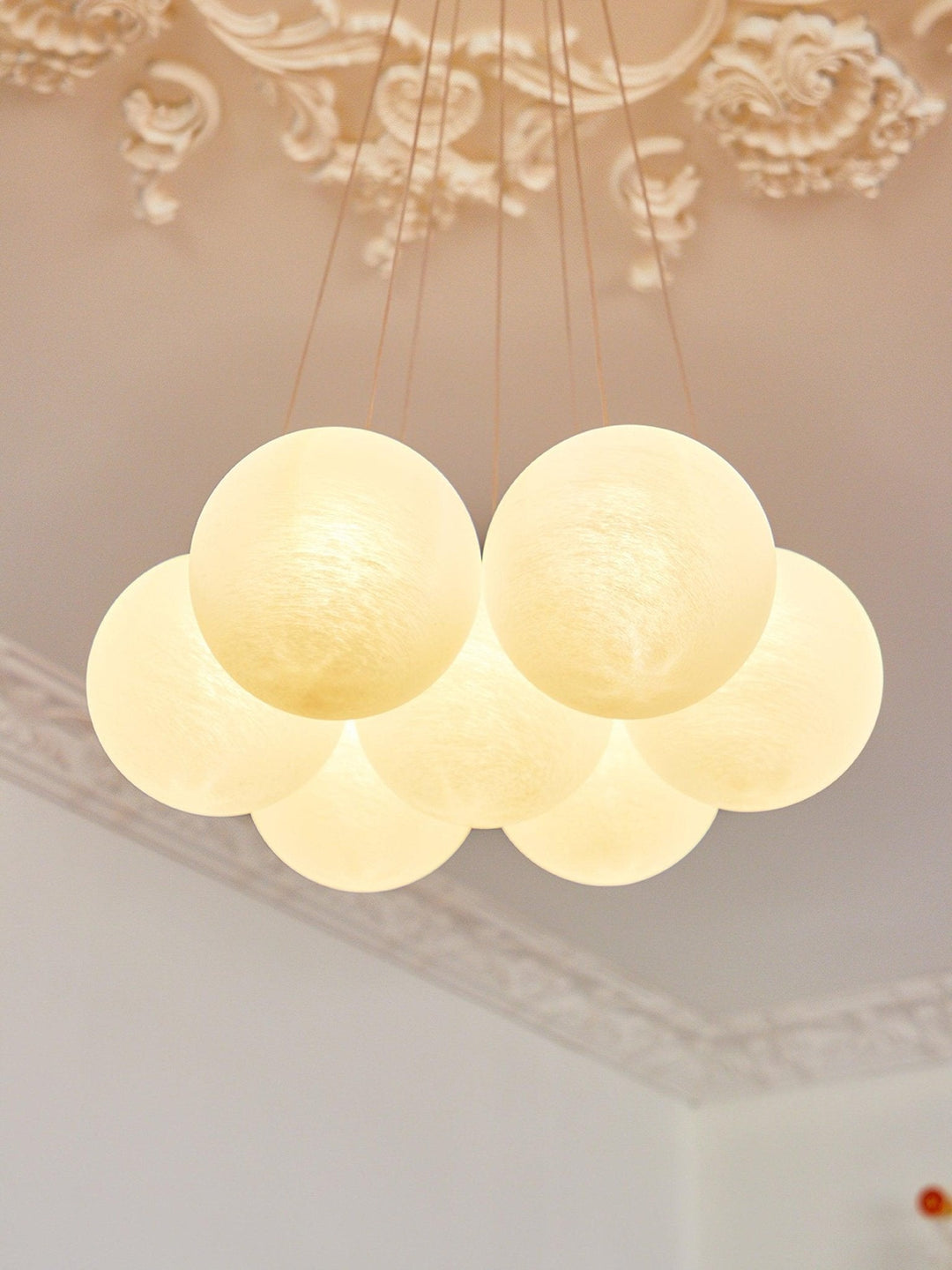 Lustra Chandelier en Verre avec Guirlande en Verre Dépoli - Neutralighting