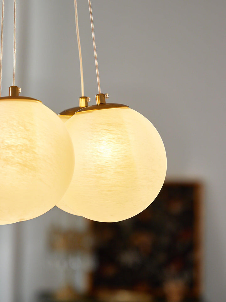 Lustra Chandelier en Verre avec Guirlande en Verre Dépoli - Neutralighting