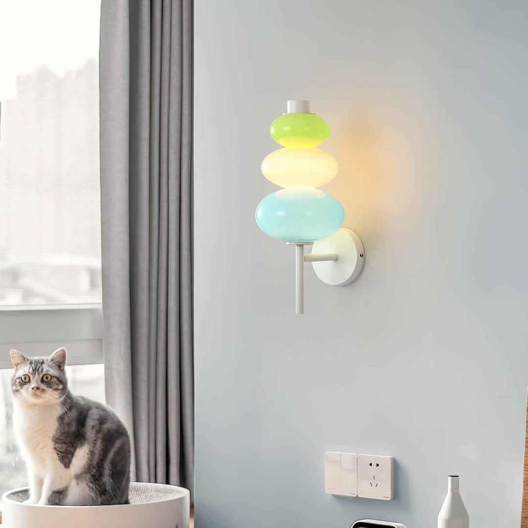 Pebble Verre 17.5cm Blanc LED 15W
