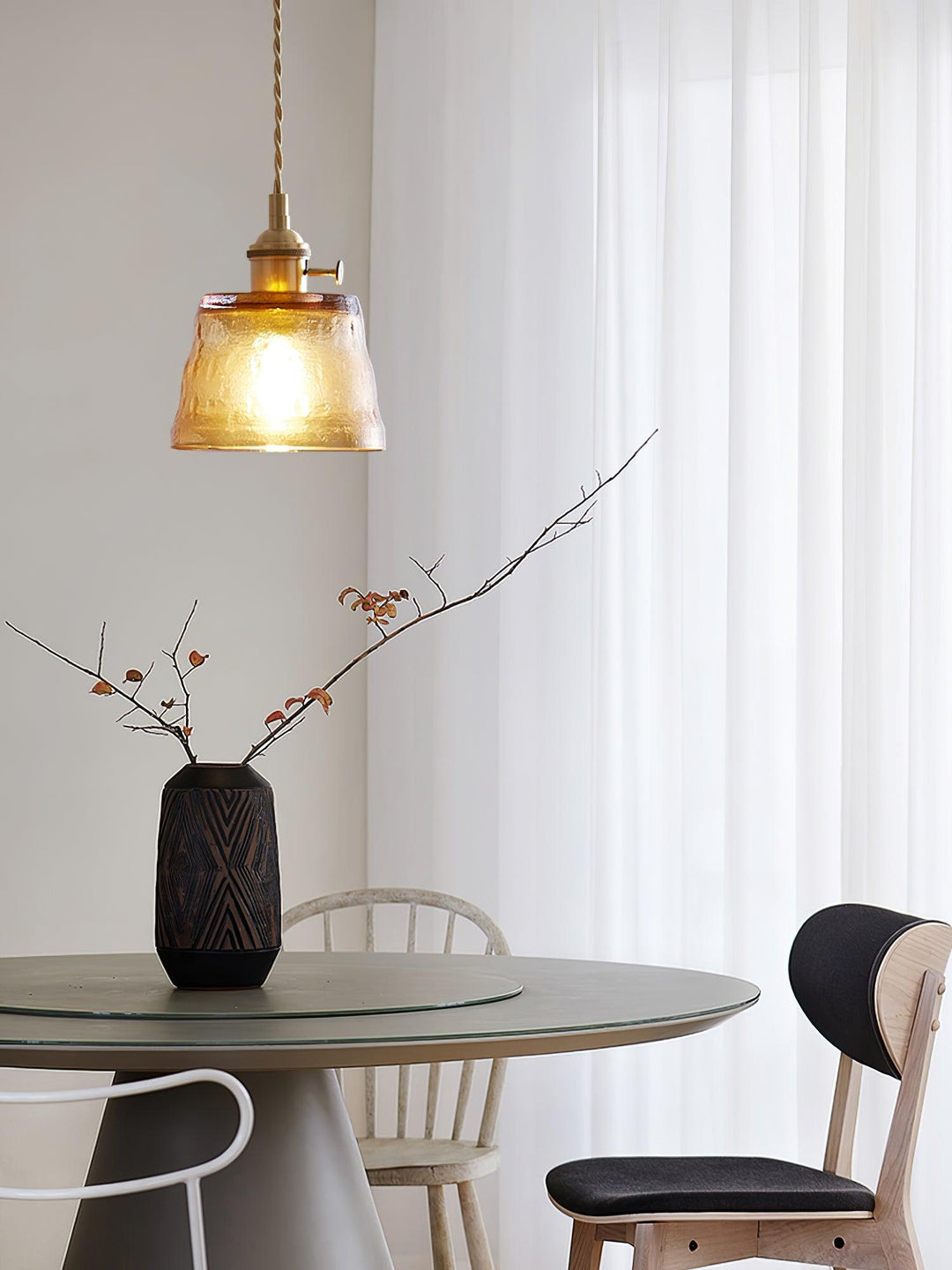 Lustra Suspension Lampe en Cuivre et Verre - Neutralighting
