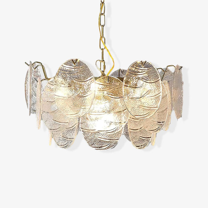 Lustra Chandelier Disque en Verre Doré - Neutralighting