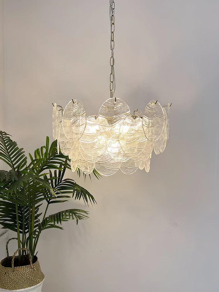 Lustra Chandelier Disque en Verre Doré - Neutralighting