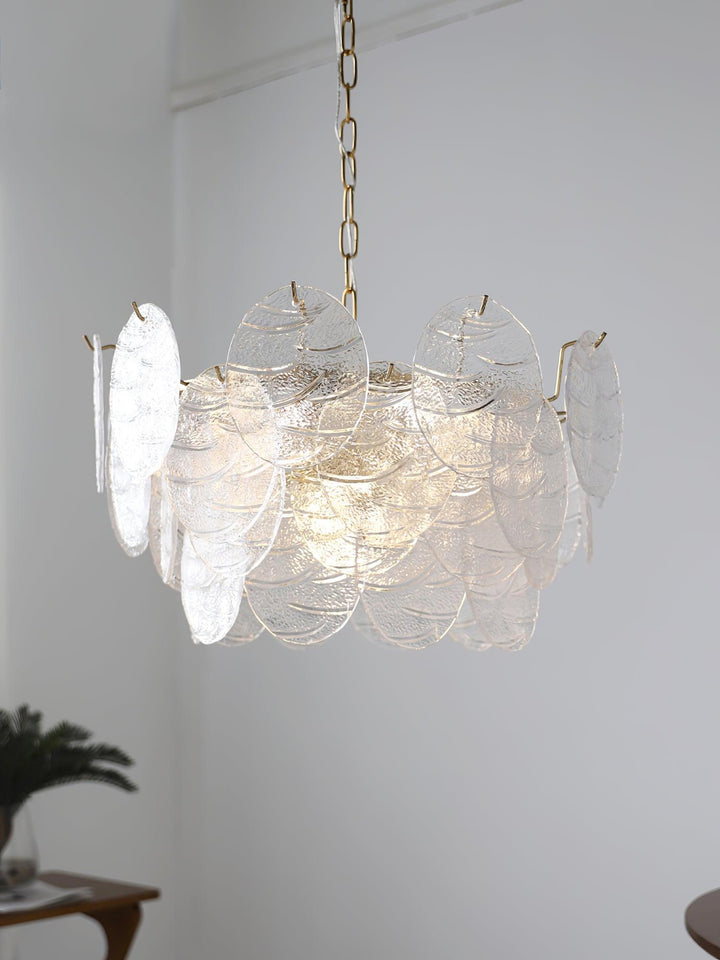 Lustra Chandelier Disque en Verre Doré - Neutralighting