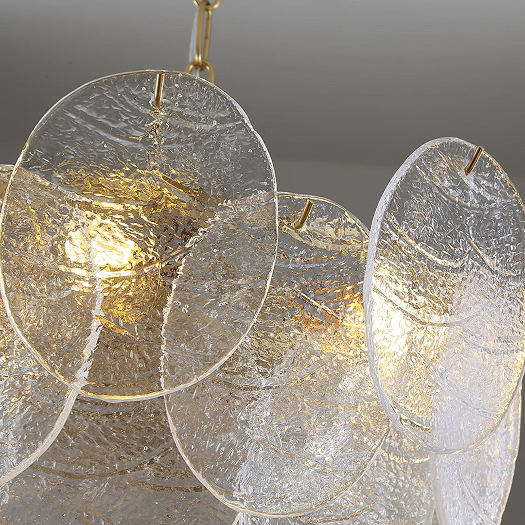 Lustra Chandelier Disque en Verre Doré - Neutralighting