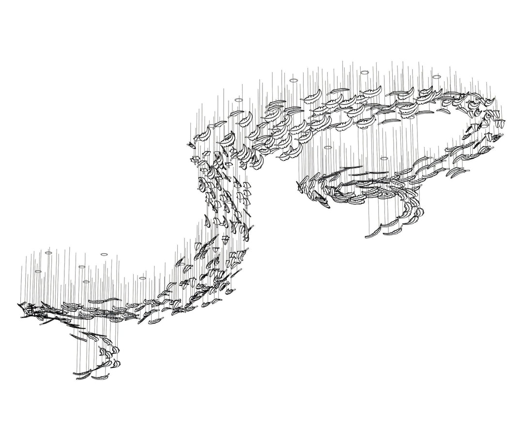 Aetherial Chandelier Feuille en Verre - Neutralighting