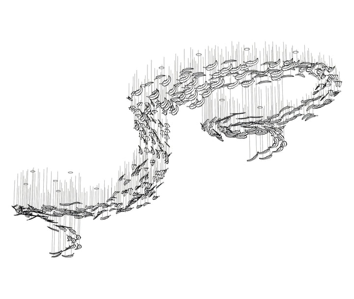 Aetherial Chandelier Feuille en Verre - Neutralighting