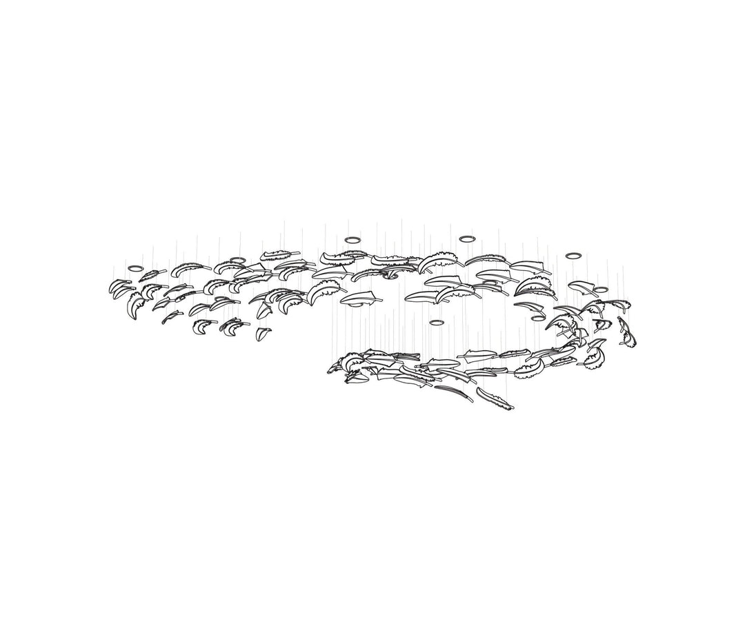 Aetherial Chandelier Feuille en Verre - Neutralighting