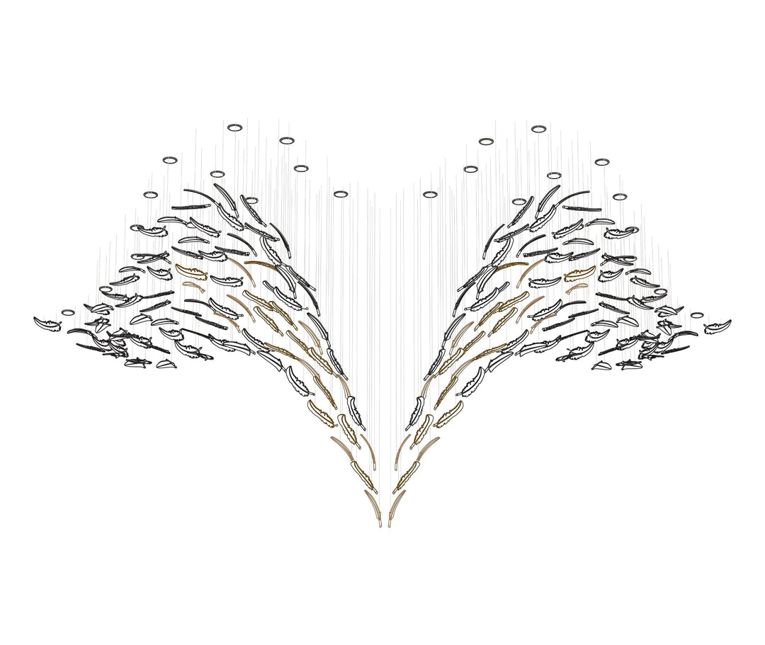Aetherial Chandelier Feuille en Verre - Neutralighting
