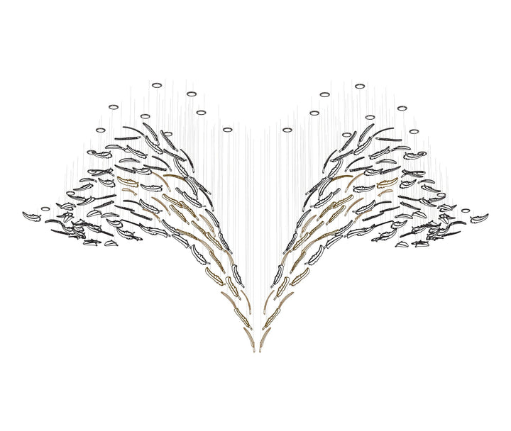 Aetherial Chandelier Feuille en Verre - Neutralighting