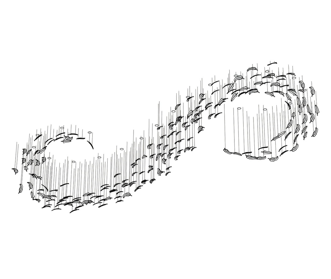 Aetherial Chandelier Feuille en Verre - Neutralighting