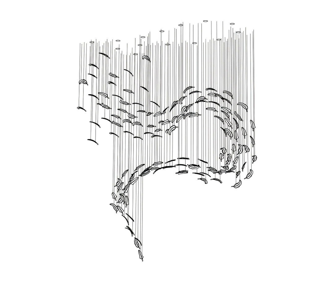Aetherial Chandelier Feuille en Verre - Neutralighting