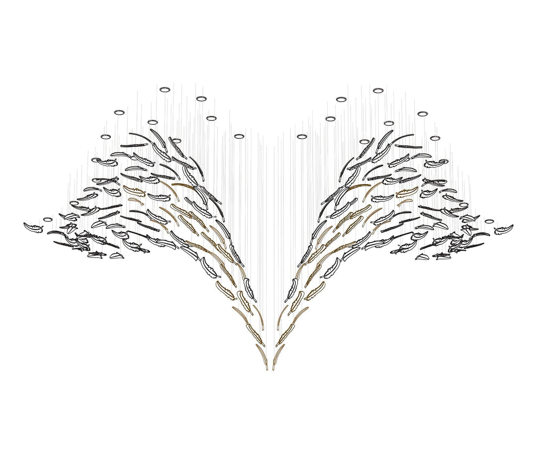 Aetherial Chandelier Feuille en Verre - Neutralighting