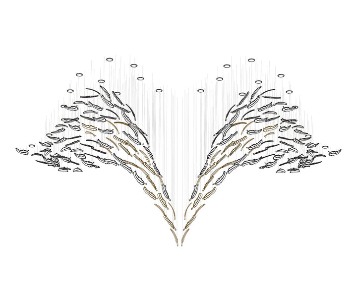 Aetherial Chandelier Feuille en Verre - Neutralighting