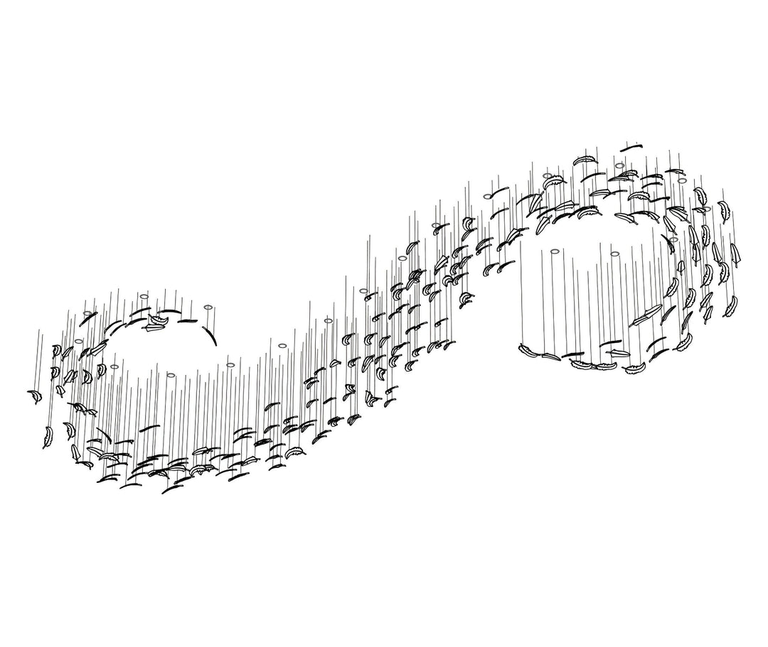 Aetherial Chandelier Feuille en Verre - Neutralighting