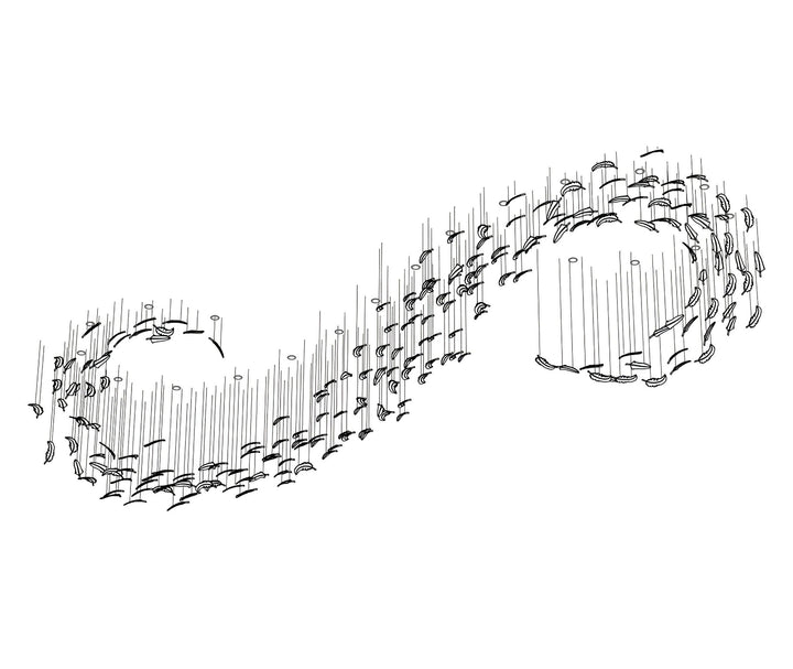 Aetherial Chandelier Feuille en Verre - Neutralighting
