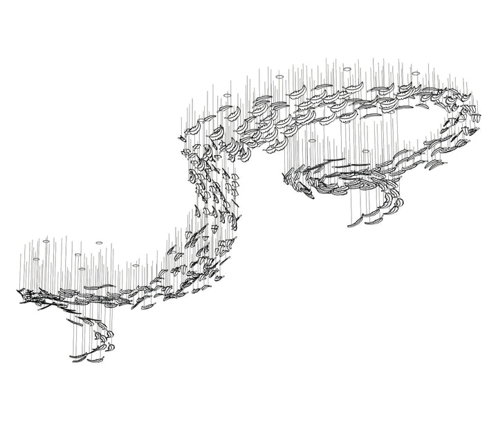 Aetherial Chandelier Feuille en Verre - Neutralighting