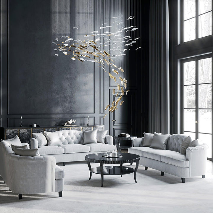 Aetherial Chandelier Feuille en Verre - Neutralighting