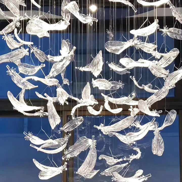 Aetherial Chandelier Feuille en Verre - Neutralighting