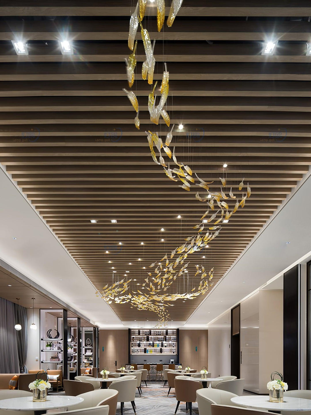 Aetherial Chandelier Feuille en Verre - Neutralighting