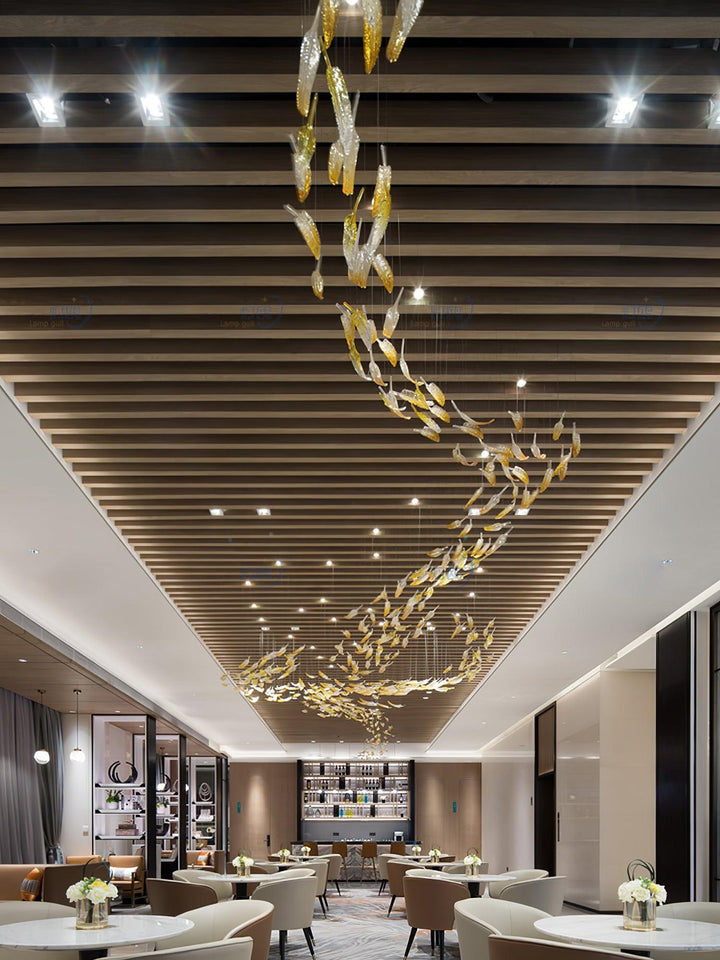 Aetherial Chandelier Feuille en Verre - Neutralighting