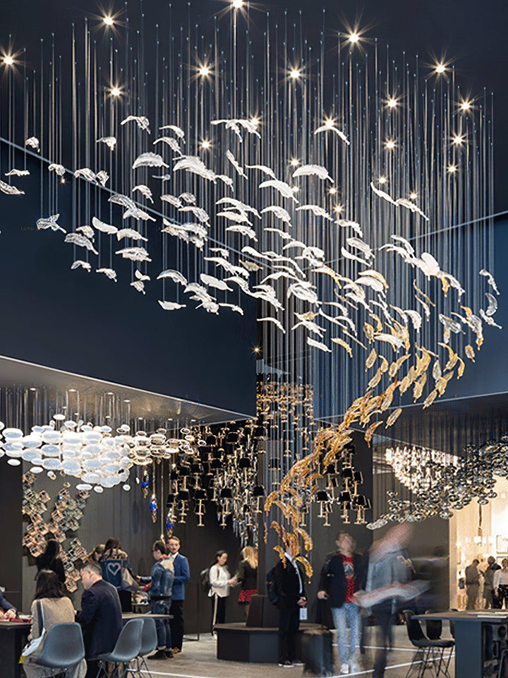 Aetherial Chandelier Feuille en Verre - Neutralighting