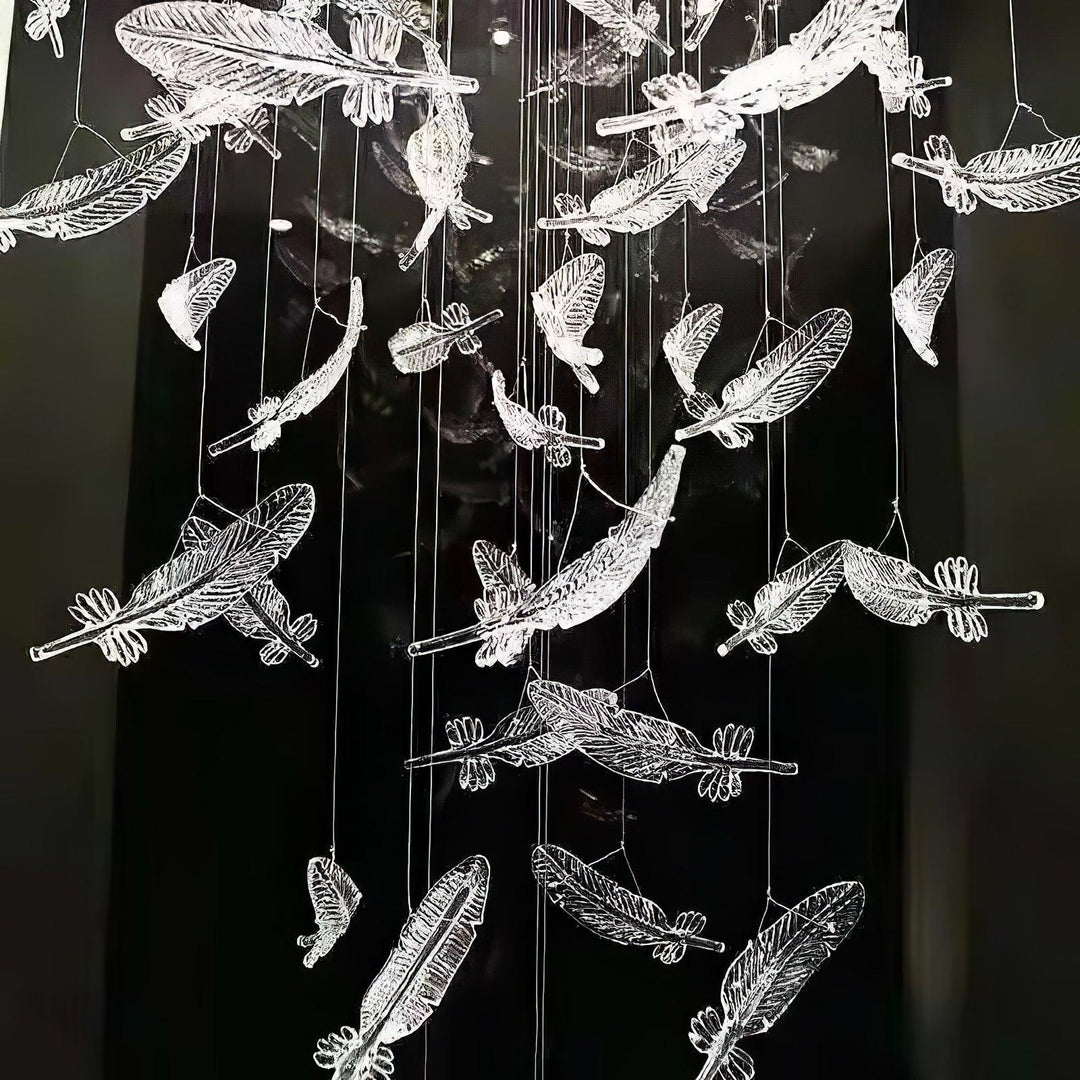 Aetherial Chandelier Feuille en Verre - Neutralighting