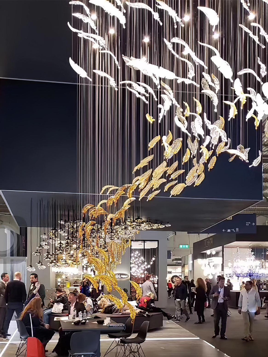Aetherial Chandelier Feuille en Verre - Neutralighting
