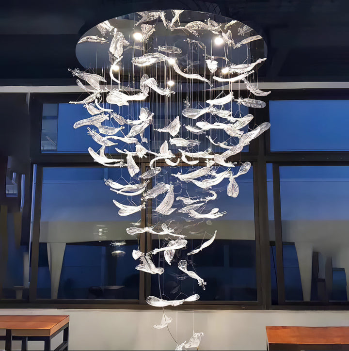 Aetherial Chandelier Feuille en Verre - Neutralighting