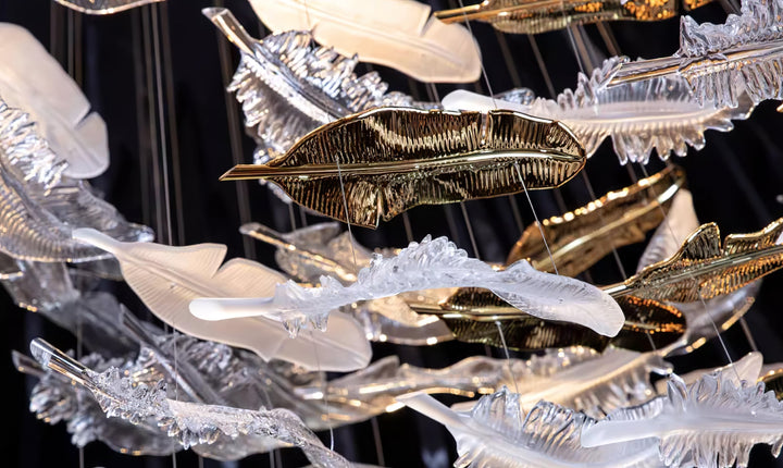 Aetherial Chandelier Feuille en Verre - Neutralighting