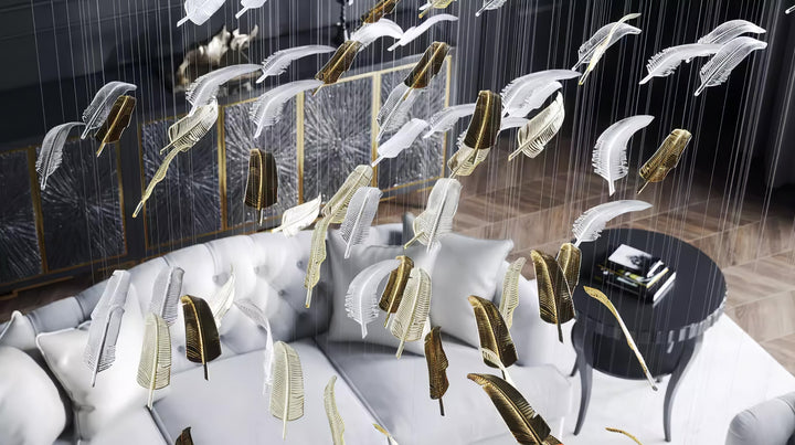 Aetherial Chandelier Feuille en Verre - Neutralighting