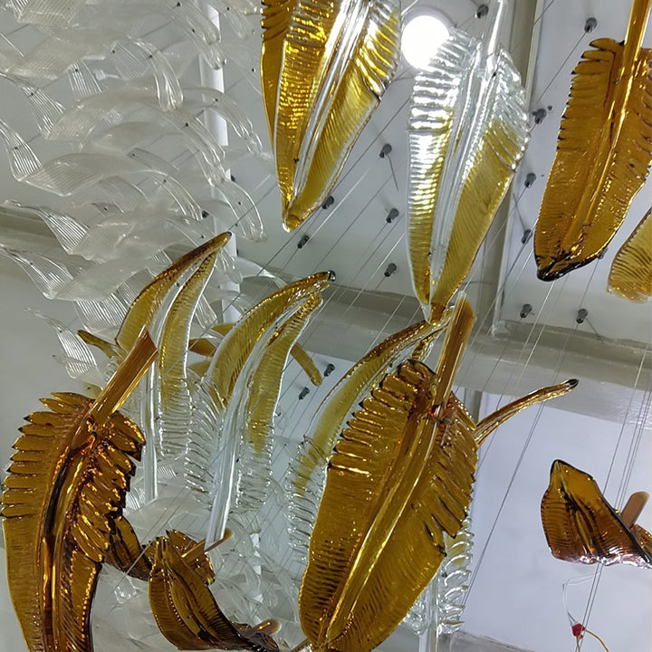 Aetherial Chandelier Feuille en Verre - Neutralighting