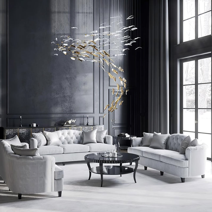 Aetherial Chandelier Feuille en Verre - Neutralighting