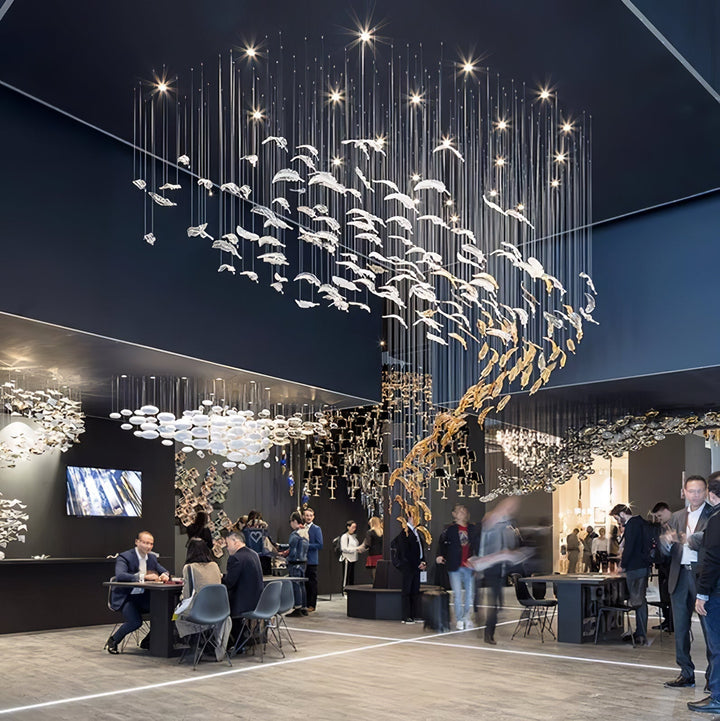 Aetherial Chandelier Feuille en Verre - Neutralighting