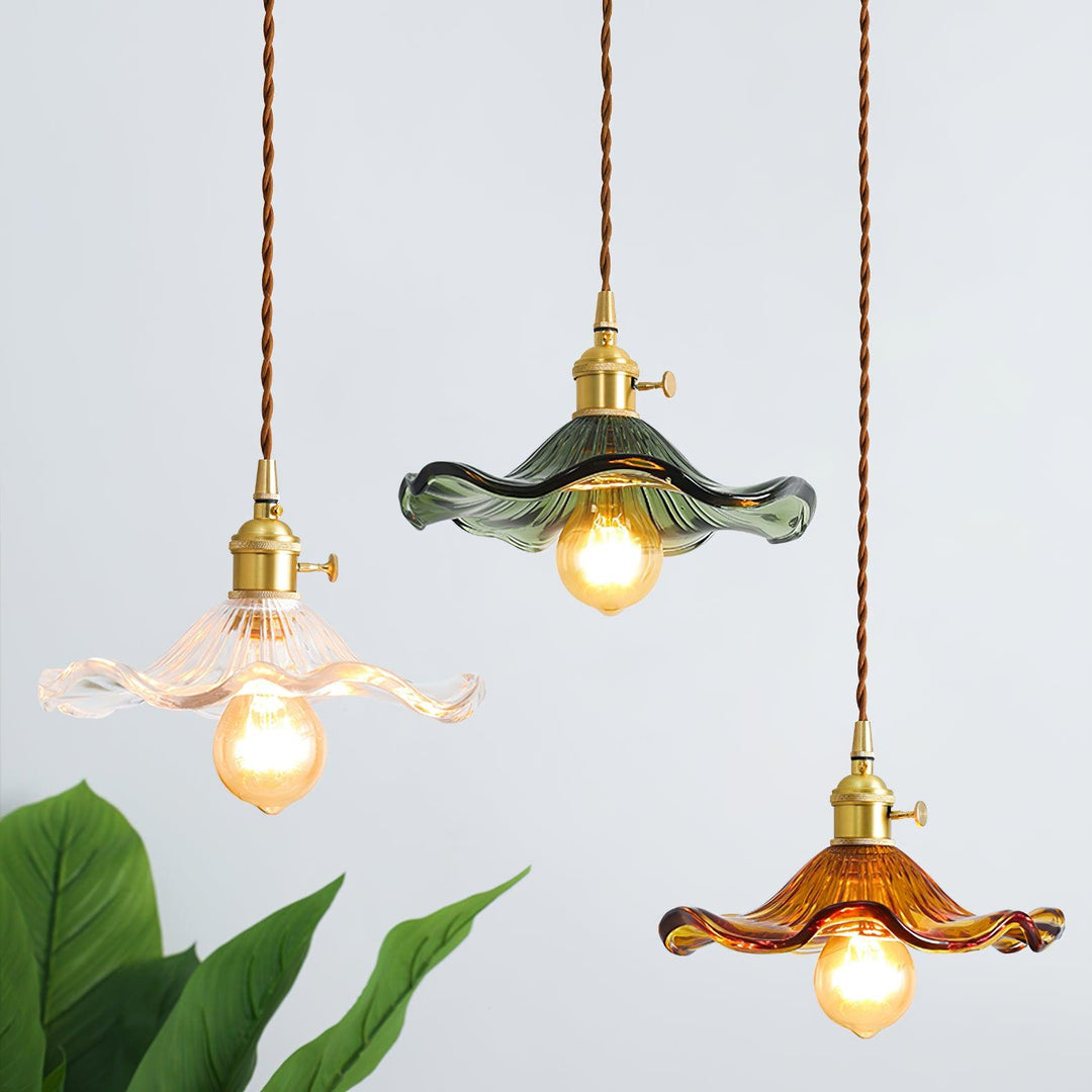 Nerisse Suspension en Verre et Laiton Vintage - Neutralighting
