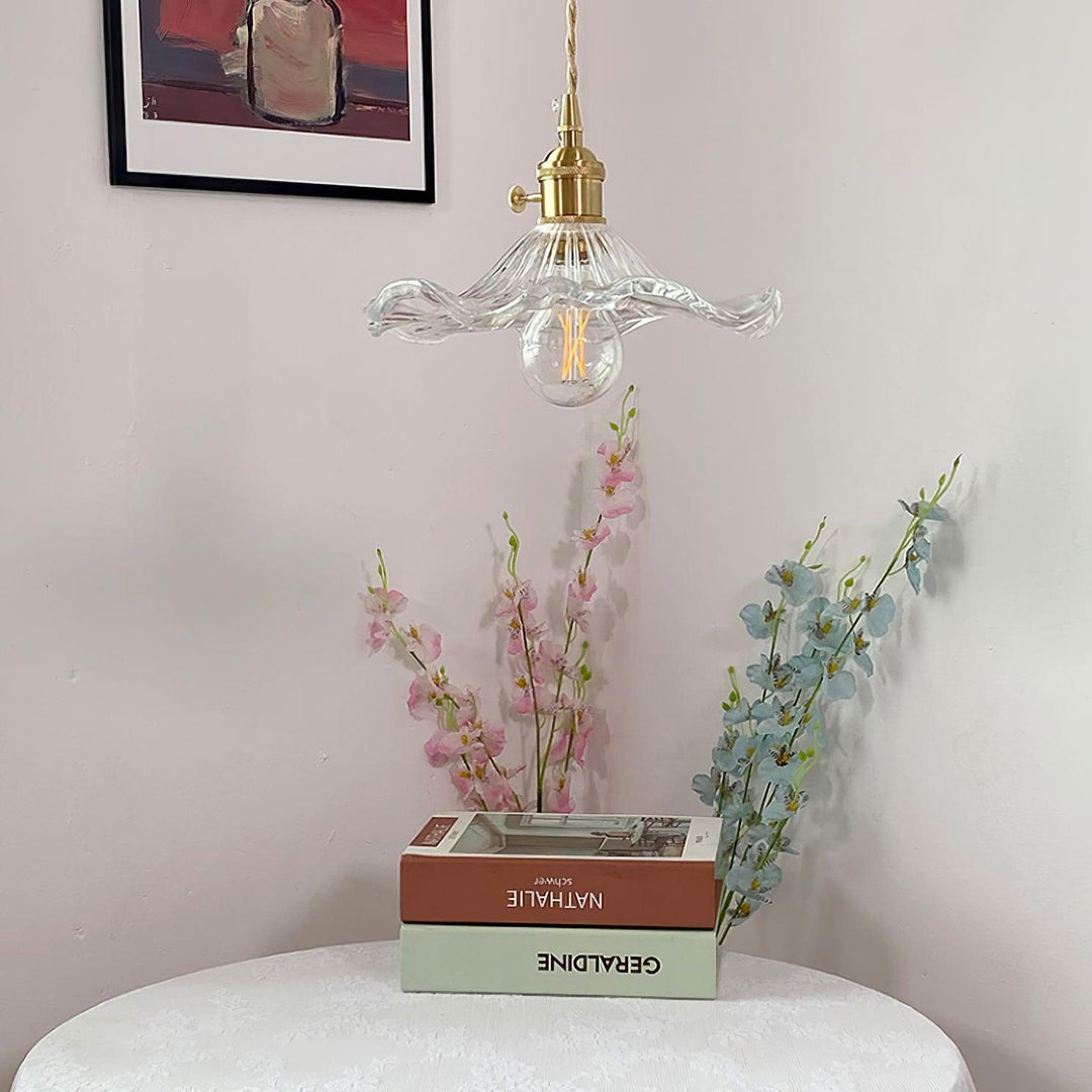 Nerisse Suspension en Verre et Laiton Vintage - Neutralighting