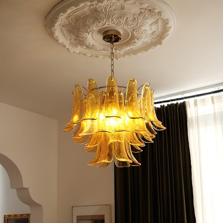 Aurora Lustre Murano Verre Feuille Doré - Neutralighting