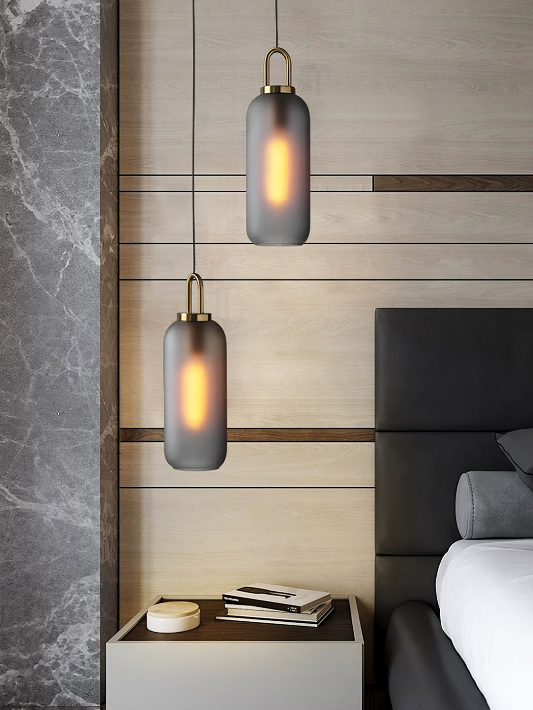 Solara Suspension en Verre Givré Swag Réglable - Neutralighting