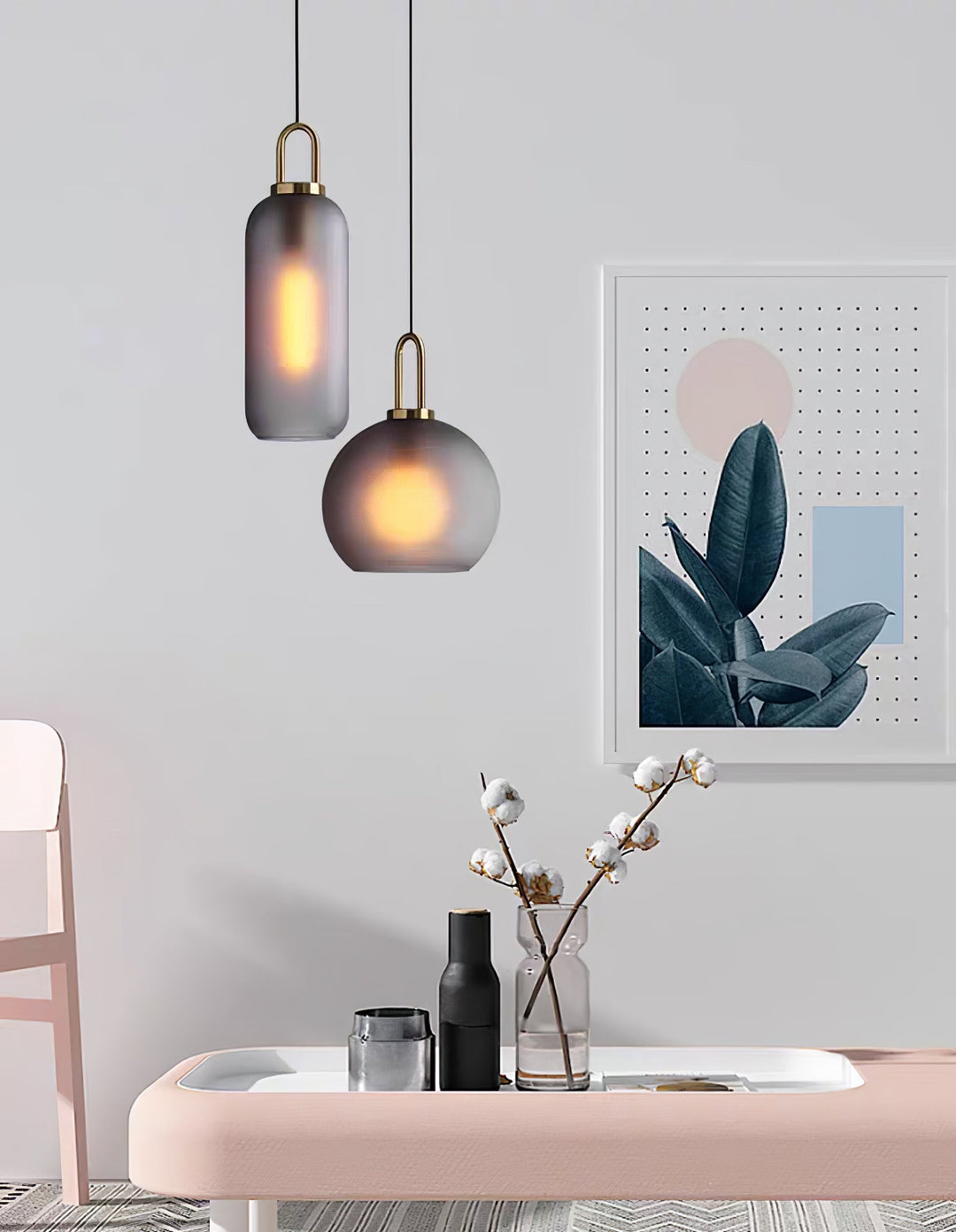 Solara Suspension en Verre Givré Swag Réglable - Neutralighting